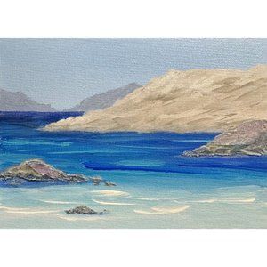 Splendor - Tropical Seascape Acrylic Painting by Deb Bossert Artworks, 5 x 7